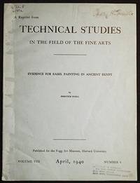 cover of Evidence for Easel Painting in Ancient Egypt by Prentice Duell; A Reprint from Technical Studies in the Field of the Fine Arts (vol. 8, no. 4)