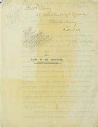 Typescript entitled: II Paris of the Faubourgs, signed by author on title leaf "R. Whiteing 45 Meeklenburgh Square Bloomsbury London." and agian on following page with note "Duplicate Copy of text sent by previous mail RW 25th Oct 1899." signed at end of text as well