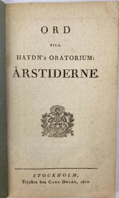 Ord till Haydn's oratorium: Årstiderne.