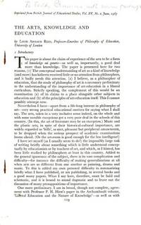 The Arts, Knowledge and Education.