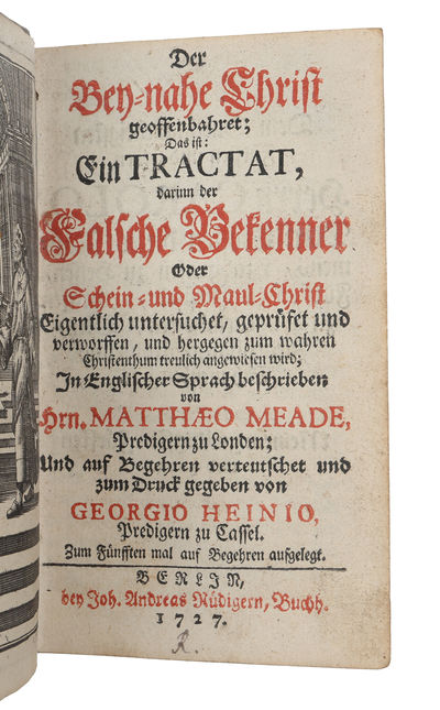 Der Bey-nahe Christ geoffenbahret. Das ist: Ein Tractat, darinn der Falsche Bekenner Oder Schein- und Maul-Christ Eigentlich untersuchet. Zum Fünfften mal auf Begehren aufgelegt. (photo 2)