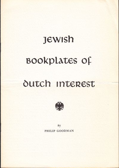 Jewish bookplates of dutch interest. [Särtryck…