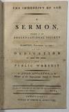 THE IMMENSITY OF GOD. A SERMON, DELIVERED TO THE CONGREGATIONAL SOCIETY IN HAMPTON, NOVEMBER 14, 1797; AT THE DEDICATION OF THEIR NEW HOUSE, FOR PUBLIC WORSHIP. BY JESSE APPLETON, A. M. MINISTER OF THE CONGREGATIONAL CHURCH IN HAMPTON