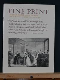 image of Fine Print: A Review for the Arts of the Book, April 1985; Vol 11, #2
