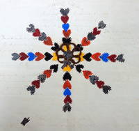 Fine Made by Hand Geometric Designed Paper Hearts with Woven Hair with Flower at Center with Surrounding verse titled Star of Memory