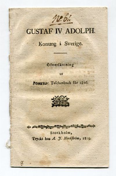 Gustaf IV Adolph. Konung i Sverige. Öfversättning…