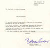 Typed letter signed in purple ink to Mr. B.A. Godward of the Limelight Society in Nottingham