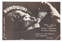 City Lights Presents Bukowski Live!!! Friday Sept. 10 7:30 PM Veteran's Auditorium