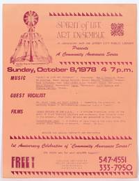 [Handbill or Small Broadside]: Spirit of Life Art Ensemble in conjunction with the JERSEY CITY...