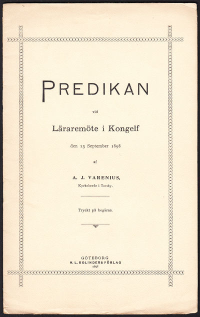 Predikan vid läraremöte i Kongelf den 13…