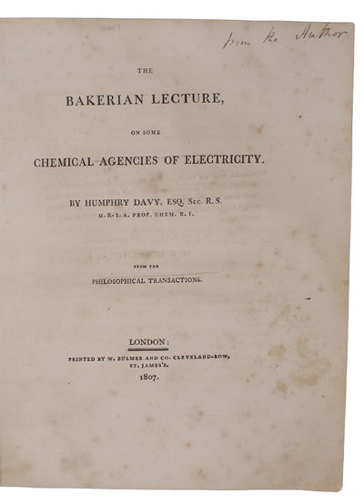 The Bakerian Lecture, on some chemical Agencies…