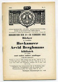 Bokauktion den 21-28 februari 1963. Böcker ur…