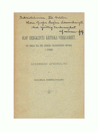 Olof Bergklints kritiska verksamhet. Ett bidrag…