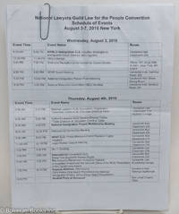 cover of National Lawyers Guild Laws for the People Convention, Schedule of Events, August 3-7, 2016 New York: registration packet, ten printed leaves, mostly unfastened and loose