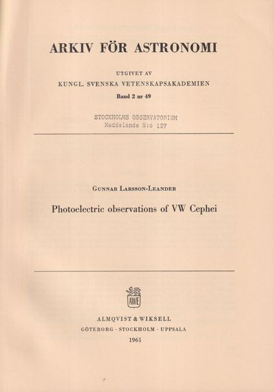 Photoelectric observations of VW Cephei [=…