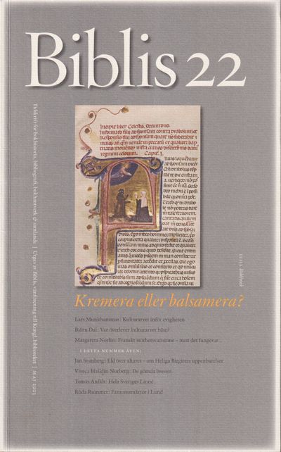 Biblis 22. [Tidskrift för bokhistoria,…