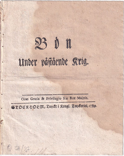 Bön under påstående krig.
