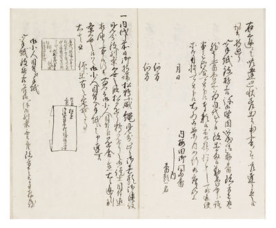 Manuscript on paper, entitled on upper wrapper “Uchi Sakurada kinkata ikken” [trans.: “Record of the Activity at the Inner Sakurada Gate”]