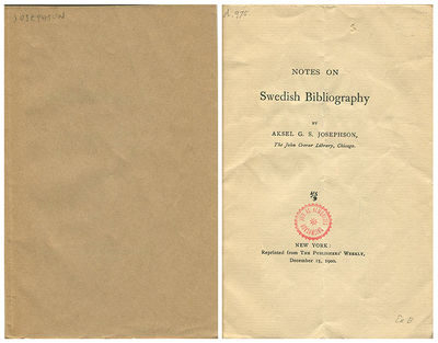 Notes on Swedish bibliography. Reprinted from The…