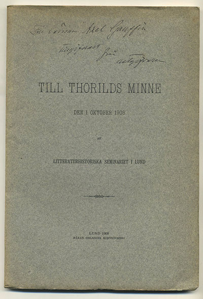 Till Thorilds minne den 1 oktober 1908 af…