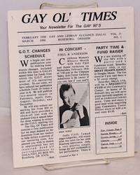 image of Gay Ol' Times: Gay and Lesbian Alliance newsletter; vol. 11, no. 1, February/March 1990