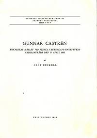 Gunnar Castrén. Minnestal hållet vid Finska…