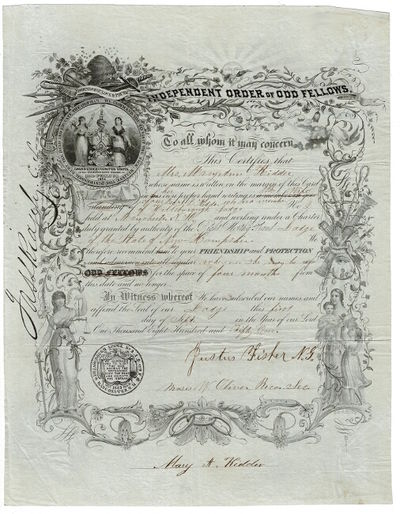 Independent Order of Odd Fellows. To all whom it may concern, this certifies that..
