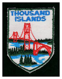 Vintage Thousand Island Bridge Embroidered Souvenir Patch, 2 3/4" x 2 1/16" Escutcheon...