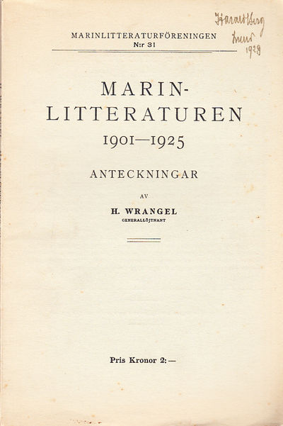Marinlitteraturen 1901-1925. Anteckningar av H.…