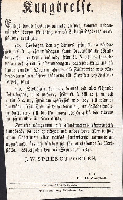 [Incipit:] Enligt hwad hos mig anmält blifwit,…