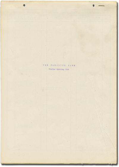 The Paradine Case (Trailer Spotting List script for the 1947 film)