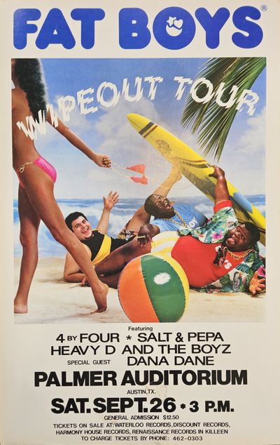 Poster for the Fat Boys’ 1987 Wipeout Tour, Austin Texas