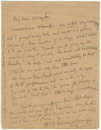 Autograph letter signed "D.M." to the American pianist, educator, composer, and arranger Livingston Gearhart