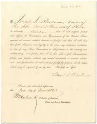 image of Civil War Loyalty Oath Signed by New Jersey Ship's Captain Israel S. Blackman