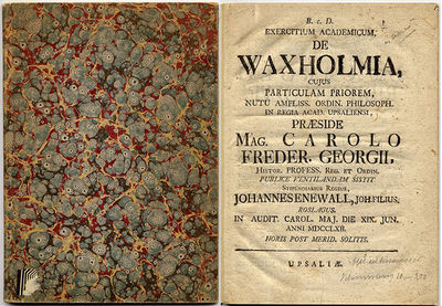 Exercitium academicum, de Waxholmia. I. A.a.