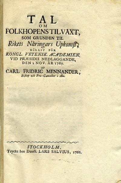 Tal om folkhopens tilväxt, som grunden til rikets…