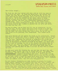 TYPED LETTER SIGNED by JON WEBB, founder, with his wife Louise (Gypsy Lou), of LOUJON PRESS.