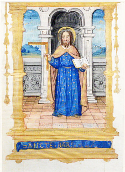 Illuminated Manuscript: Leaf with Miniature of Saint Barnabas