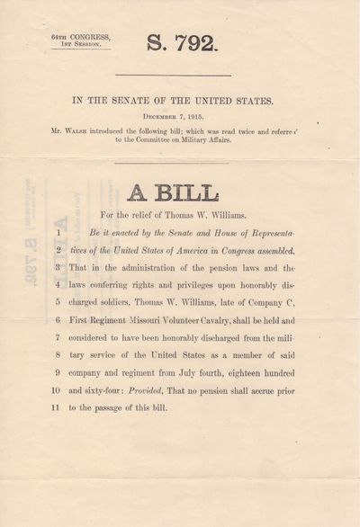 Letters Attempting to Clear the Record of a Dishonorably Discharged Civil War Veteran