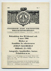 Bokauktion den 28 februari och 3 mars 1966.…