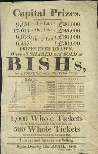 image of English Lottery handbill with song on verso