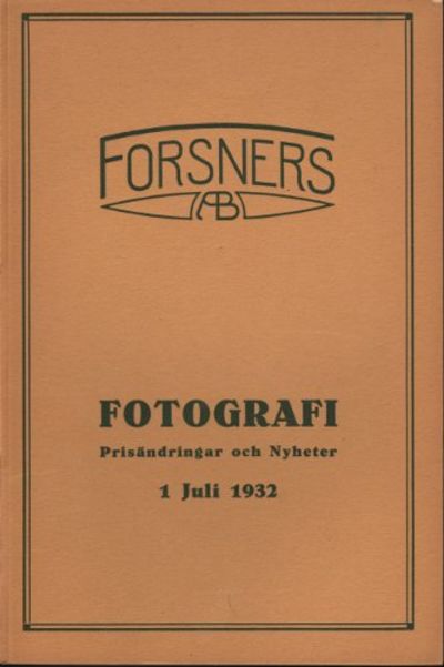PRISKURANT I FOTOGRAFI. Apparater - Tillbehör -…
