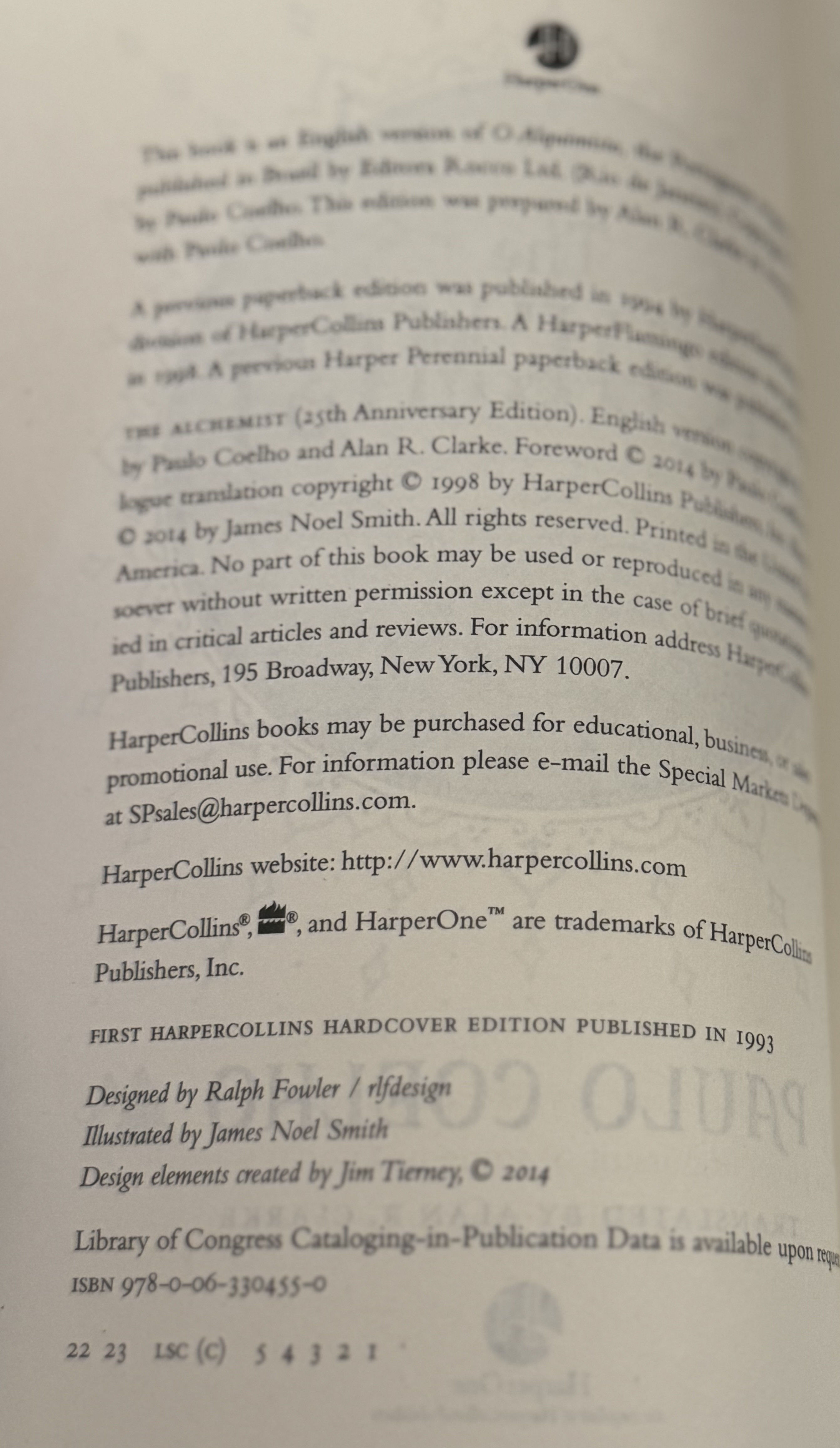 The Alchemist: 25th Anniversary ~ SIGNED 25TH ANNIVERSARY by Paulo