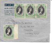 image of 1952 Air Mail Letter Cover - British Virgin Islands to Jamaica, BWI