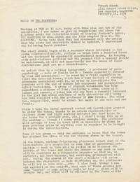 Original gathering of typescript notes, detailing a 1976 meeting to discuss a television adaptation of Shirley Jackson's "The Haunting of Hill House