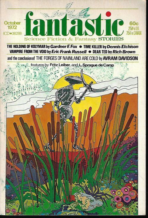 Fantastic Stories October Oct 1972 By Fantastic Eric Frank Russell Gardner F Fox Dennis Etchison Rich Brown Avram Davidson L Sprague De Camp Paperback 1972 From Books From The Crypt Sku Pn776