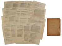 An Archive of Songs, Some Annotated, and a Partial Draft of Guthrie’s Hard Hitting Songs for Hard Hit People from the Collection of Harold Ambellan, Guthrie’s Collaborator and Benefactor