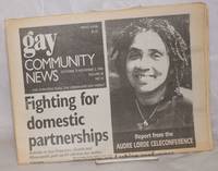 GCN: Gay Community News; the weekly for lesbians and gay males; vol. 18, #16, October 27-November 2, 1990: Fighting for domestic partnerships by Strona, Frank & Christopher Wittke, editors, Michael Bronski, Audre Lorde, Ayofemi Folayan, Alison Bechdel, Chris Nealon, Laura Briggs, et al - 1990