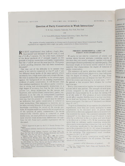 Question of Parity Conservation in Weak…