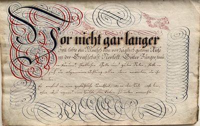 Ornate calligraphic manuscript - Vor nicht gar langer ....